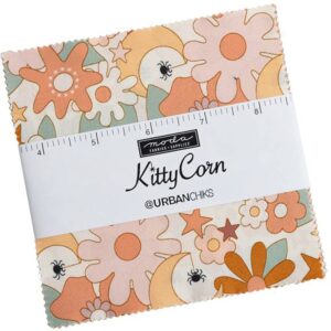 moda fabrics kitty corn charm pack by urban chiks; 42-5 inch precut fabric quilt squares, assorted color, 31170pp