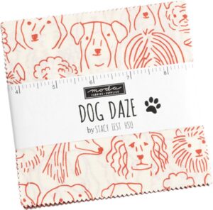 dog daze charm pack by stacy iest hsu; 42-5" precut fabric quilt squares