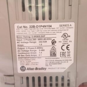 22B-D1P4N104 22B-D1P4N104 Power 40 0.4kW AC Drive 22BD1P4N104 Sealed in Box 1 Year Warranty Fast Shipment