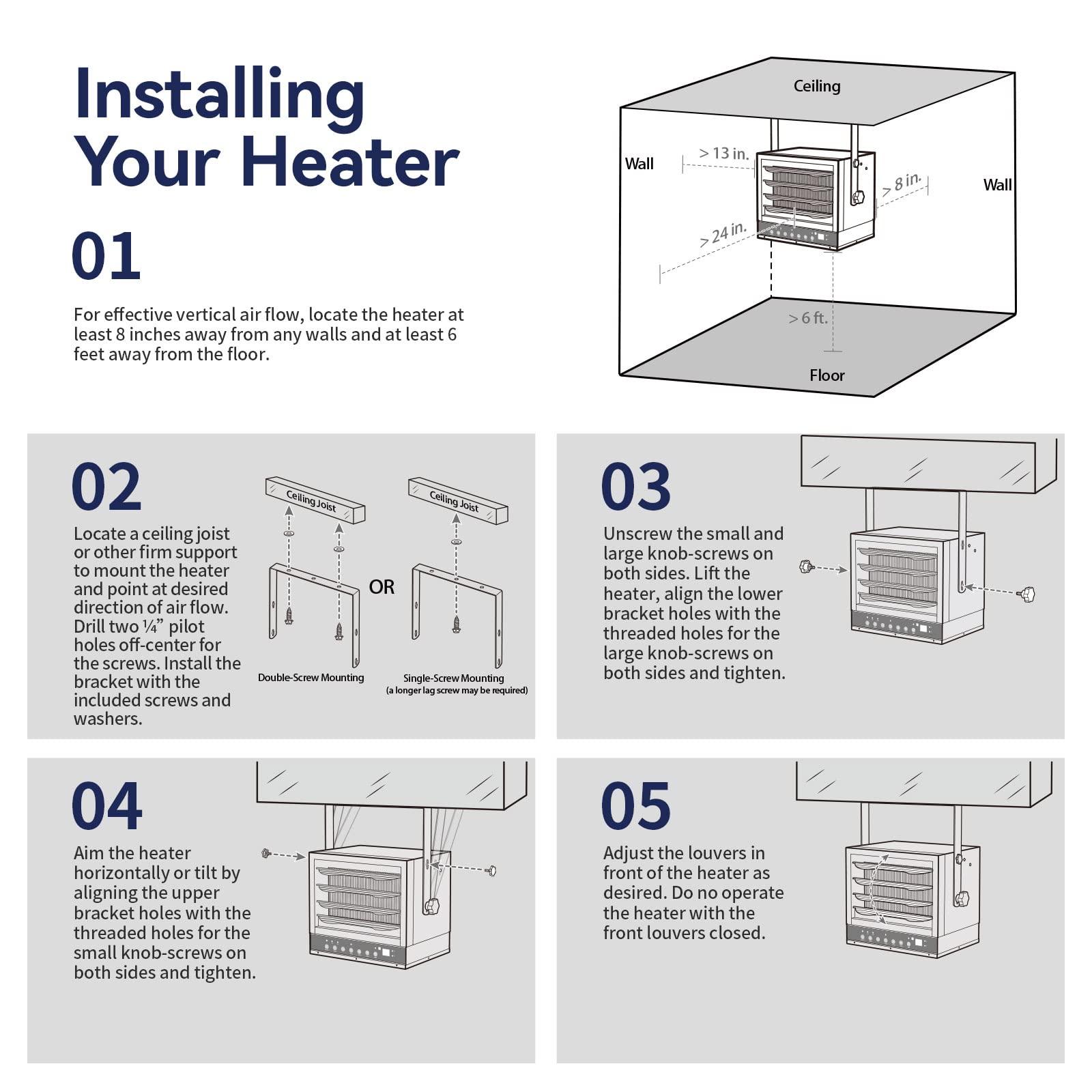 TEMPWARE Electric Garage Heater, 7500-Watt Digital Fan-Forced Ceiling Mount Shop Heater with Full-Function Remote, 240-Volt Hardwired Heater with 12-Hour Timer, Ideal for Workshop