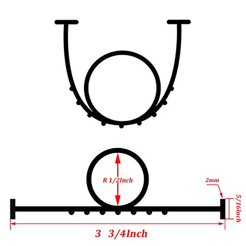 DGSL Garage Door Seals Bottom Rubber Weather Stripping Kit Seal Strip Replacement,Universal Weatherproof Threshold Buffering Sealing Rubber 5/16 Inch T Ends, 3 3/4 Inch Width (20 Ft, Black)