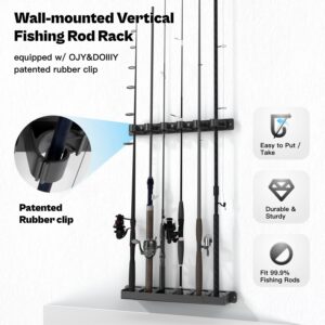 OJYDOIIIY Wall Mount Fishing Rod Holders,Vertical Fishing Pole Storage Rack for Garage