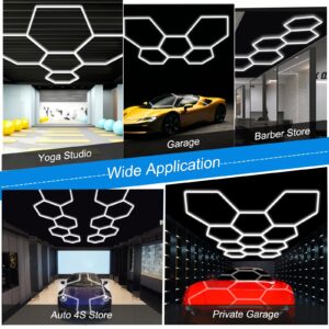 LZHOME Hexagon LED Garage Light: 25 Pack Updated Bigger Size, 26400LM Super Bright Car Detailing Ceiling LED Shop Light for Warehouse Workshop Gym Basement Car Care Wash Room