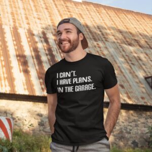 I Cant I Have Plans in The Garage, Funny Sarcastic Dad Car Mechanics T-Shirt, Fathers Day T Shirt Gifts Green Heather X-Large