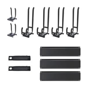 Mayyol Garage Tool Storage Racks - Wall Mount Lawn Organization - Yard Tools Hanger - Organizer Holder with Adjustable Heavy Duty Hooks for Garden Tools - Max Load 350lb, Black