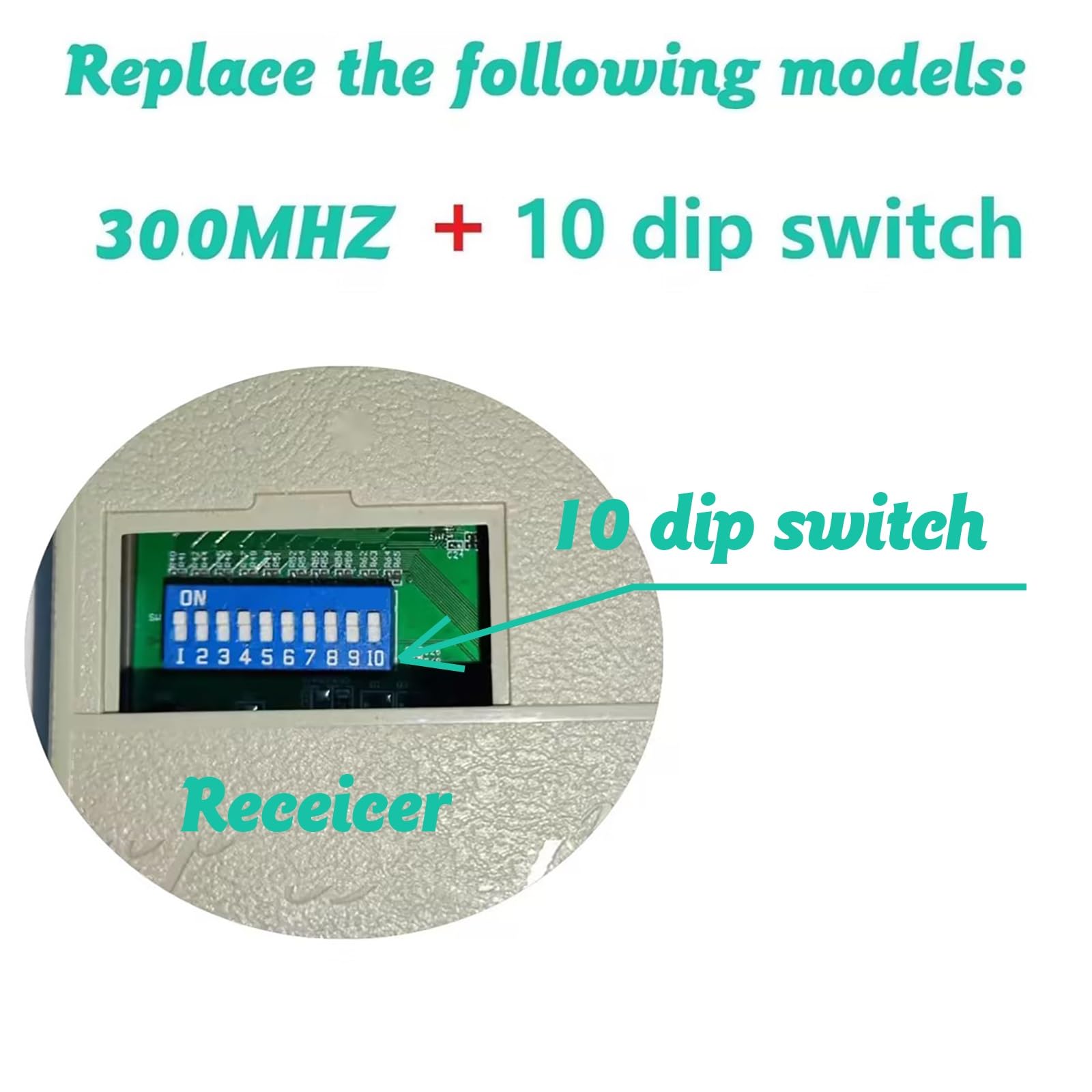 2 Replacement for Multicode Linear 3089 Garage Gate Door Opener Remote Transmitter,308911,MCS308911,10 dip Switch 300mhz,Grey