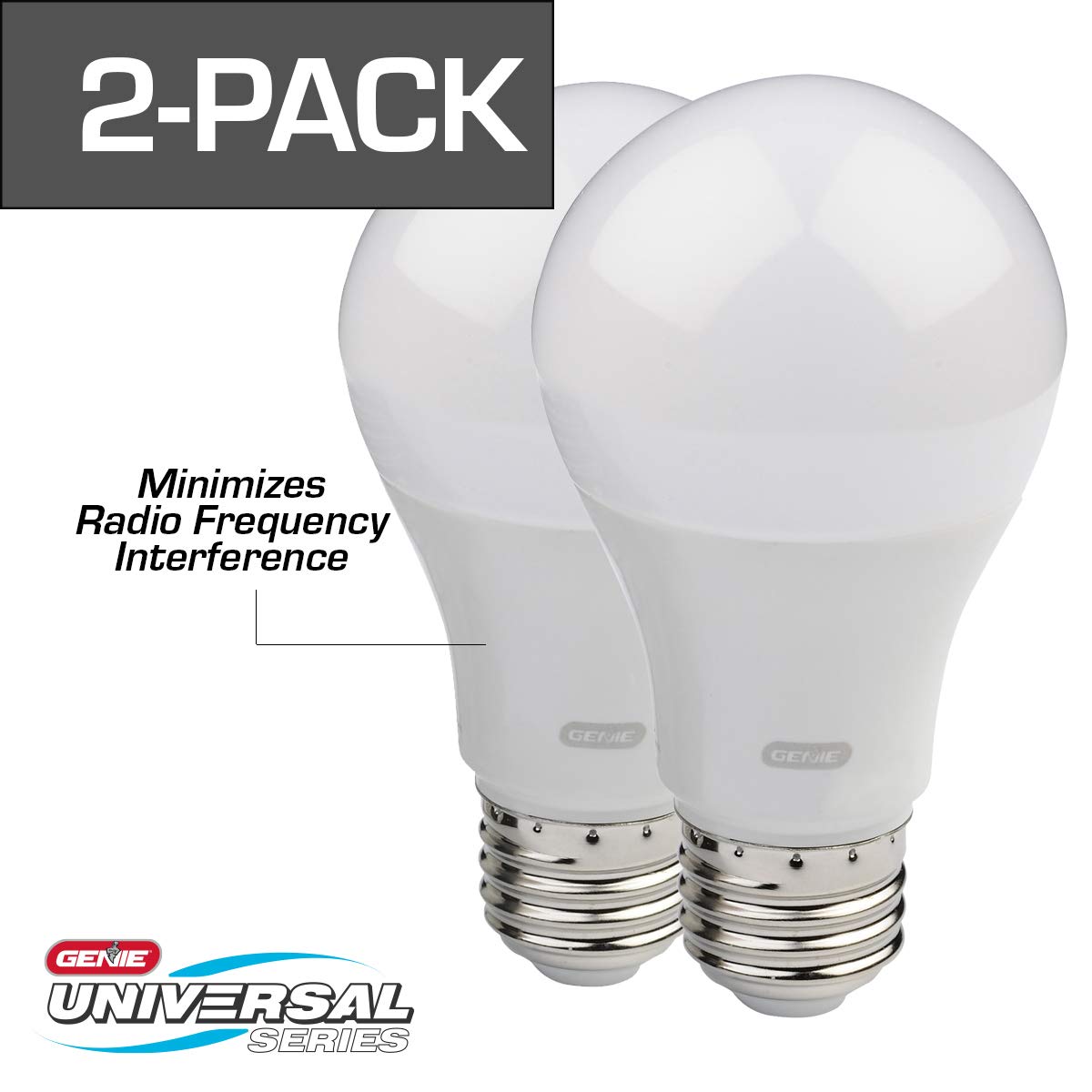 Genie GLEDB2-R2 2 Pack Garage Door Opener LED LIGHT BULB, 4000K,White