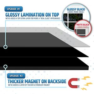 Strong & Glossy Magnetic Garage Door Windows - Fits 1 Car Garage - Looks Like Real Window Panels/Faux Panes - Decorative Hardware Kit - Easy to Align & Will Never Fall (Upgraded Magnets) | 16pcs 4"X6