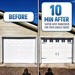 Strong & Glossy Magnetic Garage Door Windows - Fits 1 Car Garage - Looks Like Real Window Panels/Faux Panes - Decorative Hardware Kit - Easy to Align & Will Never Fall (Upgraded Magnets) | 16pcs 4"X6