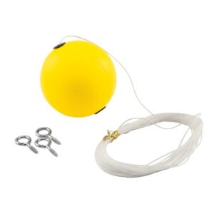 prime-line gd 52286 stop-right garage stop ball with retracting cord – contact windshield for safe garage parking, can be connected to garage door so ball retracts (1 kit) yellow