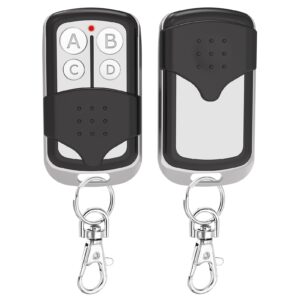 2 Pcs Universal Garage Door Opener Remote Keychain 4-Button Programmable Compatible with Liftmaster Chamberlain Craftsman Opener with Purple Yellow Red Orange Green Learn Button