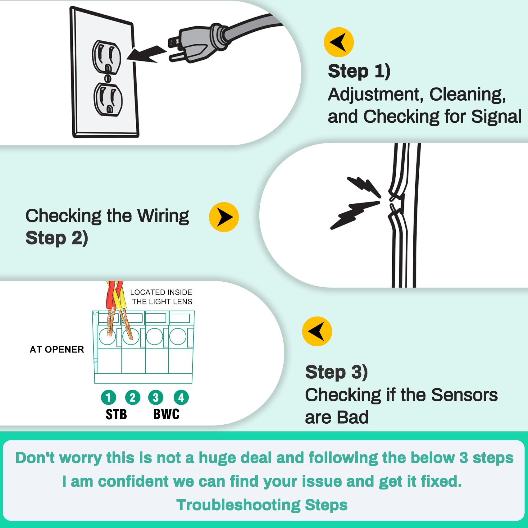 GSTB-R STB-BL Safety Sensors, Replacement for genie/overhead garage door sensors, Compatible with genie/overhead Garage Door openers Made After 1993, Item includes Two Sensors (receiving&sending)