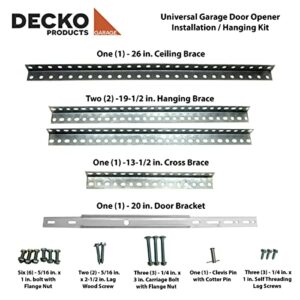 Decko 24999 Universal Garage Door Opener Hanging/Installation Kit Gray