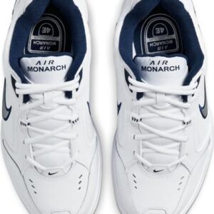 Nike Men's NIKE AIR MONARCH IV (4E) RUNNING SHOES -10.5; White / Metallic Silver-Midnight Navy