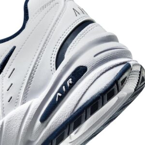 Nike Men's NIKE AIR MONARCH IV (4E) RUNNING SHOES -10.5; White / Metallic Silver-Midnight Navy