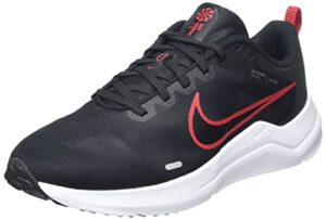 nike men's downshifter 12 sneaker, black/white-dk smoke grey, 10