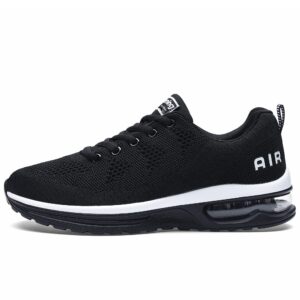 goobon air shoes for women tennis sports athletic workout gym running sneakers - black - size 9.5