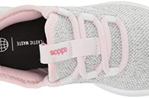 adidas Cloud Foam-Pure Running Shoe, White/White/Clear Pink, 4.5 US Unisex Big Kid