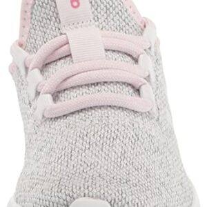 adidas Cloud Foam-Pure Running Shoe, White/White/Clear Pink, 4.5 US Unisex Big Kid