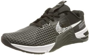 nike womens metcon 8 trainers do9327 sneakers shoes (black/dark smoke grey/smoke grey/white, us_footwear_size_system, adult, women, numeric, medium, numeric_6_point_5)