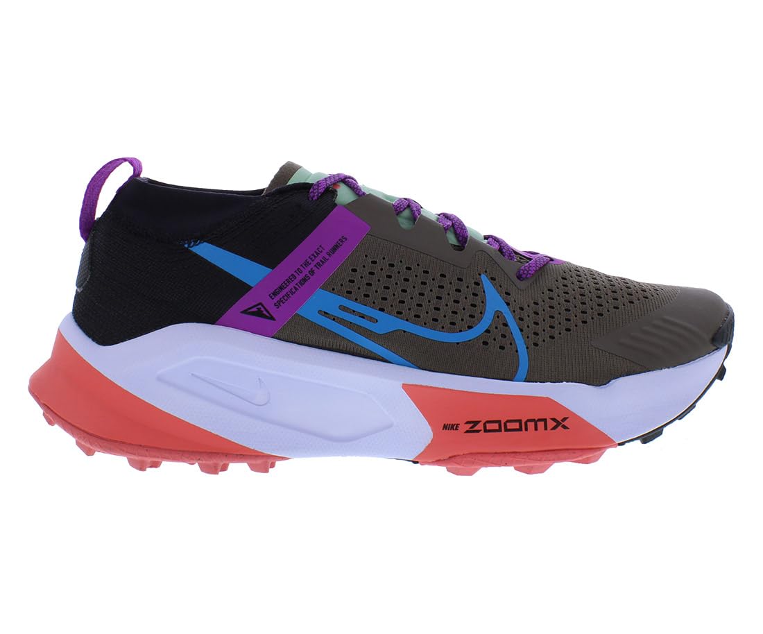 Nike Men's ZoomX Zegama Trail Running Shoe (Ironstone/Vivid Purple/Black/Laser Blue, us_Footwear_Size_System, Adult, Men, Numeric, Medium, Numeric_11_Point_5)