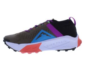 nike men's zoomx zegama trail running shoe (ironstone/vivid purple/black/laser blue, us_footwear_size_system, adult, men, numeric, medium, numeric_11_point_5)