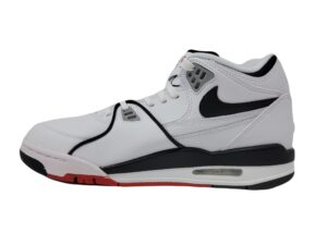 nike air flight 89 men's basketball shoes, white/black-lt smokey grey, 11.5 m us