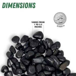 PGN Black River Rocks for Plants - 5 Pounds - Black Rocks with Smooth, Polished Surfaces - 1-3 Inch Stones for Planters, Aquarium Decorations, Vase, Fireplace, Landscaping, Outdoor Décor