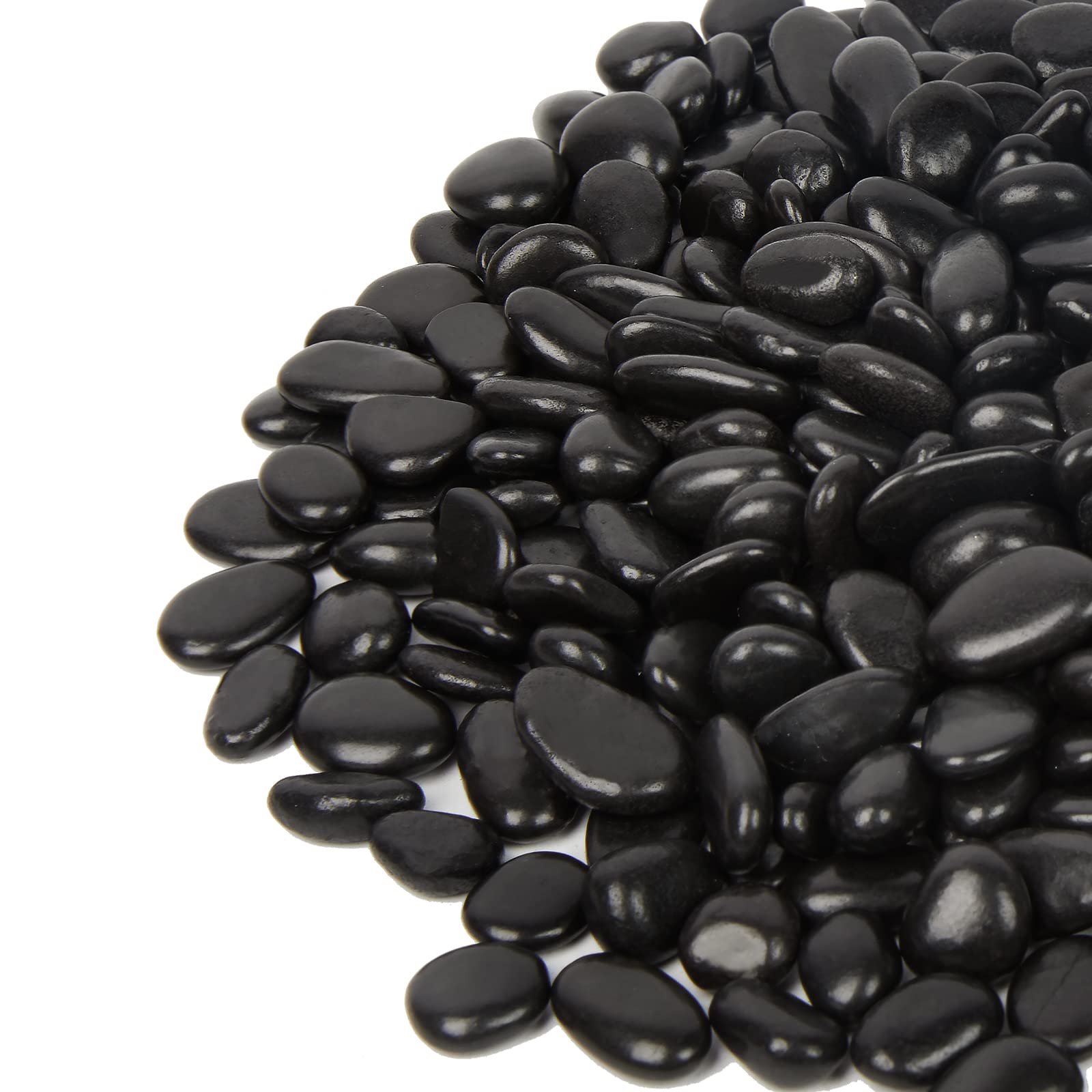 GASPRO 5 Pound Black Pebbles for Indoor Plants, 3/8 Inch Natural Black River Rocks for Vase, Garden, Landscaping, Succulents, Highly Polished and Smooth Surface