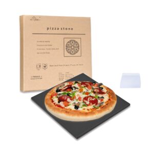 waykea 12”x12” black ceramic pizza stone baking grilling stone for bbq grill oven rv oven