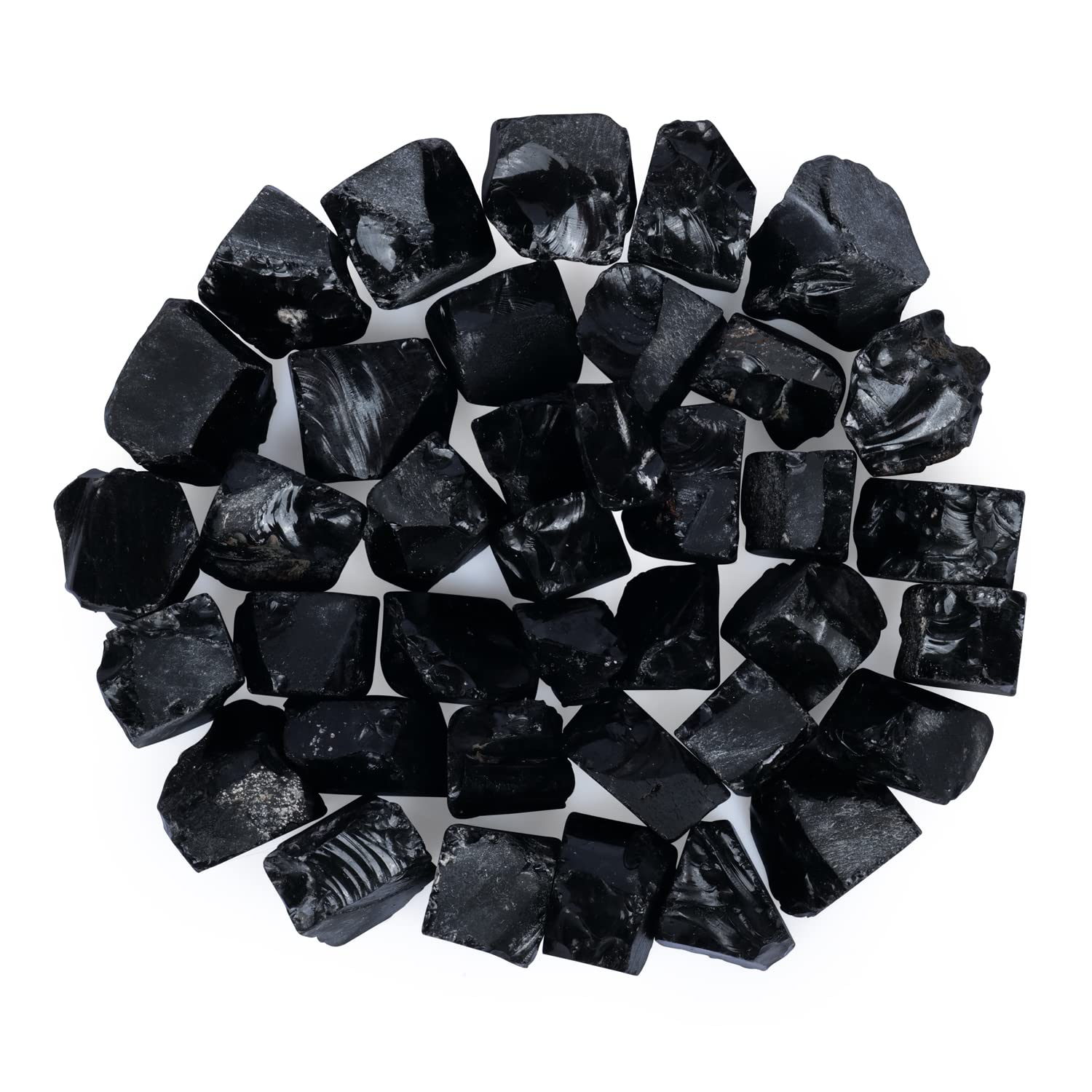 YATSKIA 1lb Black Obsidian Crystal - Raw Stones - Healing Crystals - Obsidian Stone - Black Stones and Crystals - Raw Stones for Tumbling - Crystals Bulk - Crystals and Healing Stones Bulk