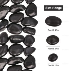 Lechloris 20Ib Black River Rocks for Landscaping-Polished Pebbles for Plants-Garden Decorative Stones-1-2" Large Plant Rocks,Ideal for Aquarium, Home Decor