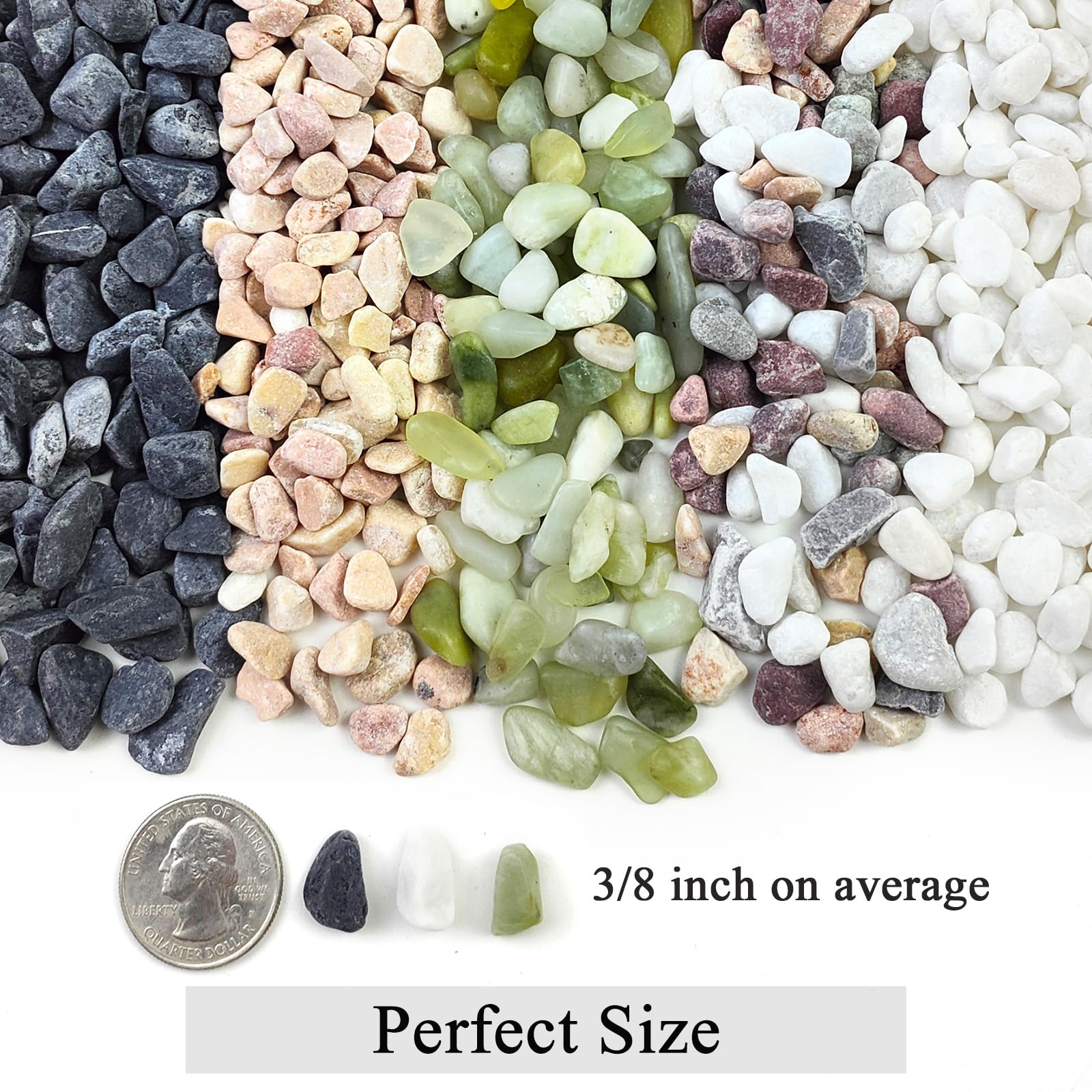 FANTIAN 10LB black Pea Gravel for landscaping, 3/8 Inch Black Pebbles for Plants Cactus Succulent Fish Tank and Garden black Stones