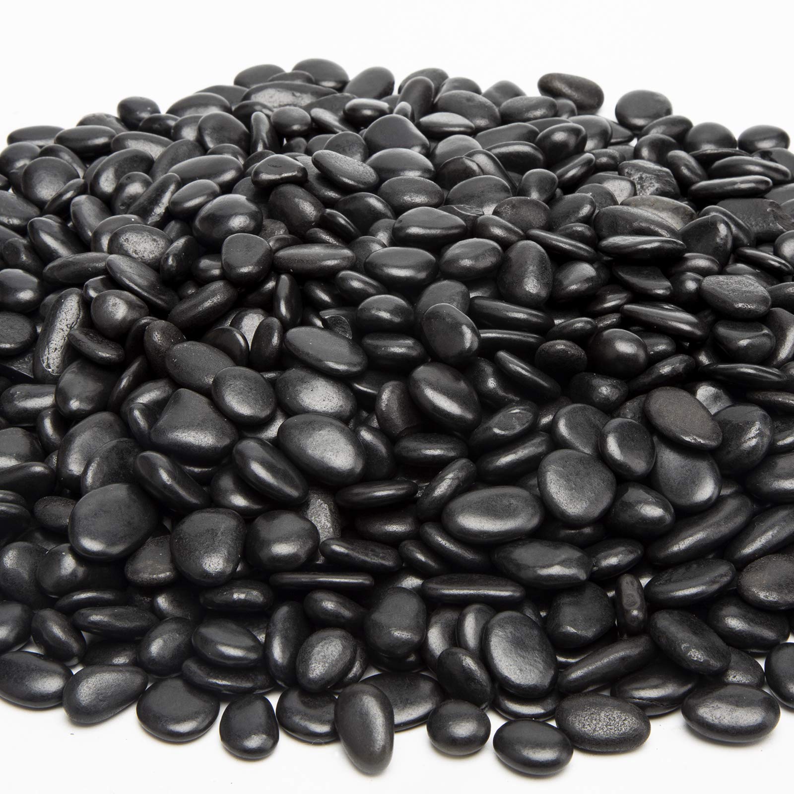 OUPENG Black Small Pebbles - Decorative Gravel Rock Plant Stones,Natural Polished Stones 3/8" Succulent Gravel,Pebbles Gravel for Bamboo Plants,Succulent,Home Decor,Landscaping,Vase Fillers.1.5lbs