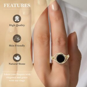 Ardonn Black Onyx Ring for Women - Unique Handmade Gold Filled Emphasizing the Stylish and Versatile Natural - Comfortable and Stylish Gemstone Ring 925 for birthdays and anniversaries (6)