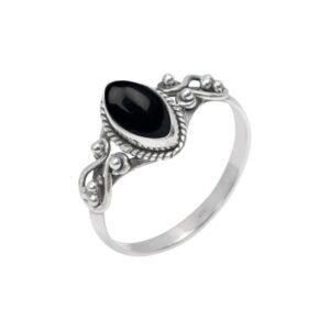 black onyx stone ring, 925 sterling silver statement ring for women, handmade ring gemstone promise ring for birthday christmas gift for her ring size us 7