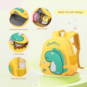 MUSEVOS Dinosaur Toddler Backpack for Kids 1-3years Old, Mini Toddler Backpack Boys 2-3 Year Old Girls, Small Neoprene Preschool Backpack for Kids with Anti-lost Safety Leash for Daycare Outdoor