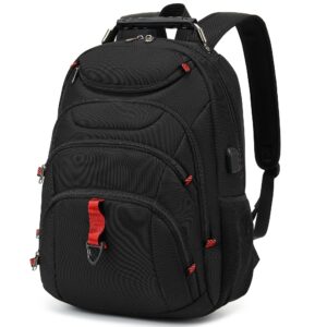 laptop backpack for men - stylish college bookbag for 15.6-inch laptop,black (black, 15.6)