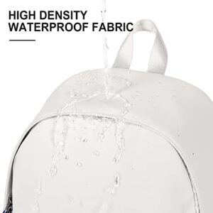 School Backpack for Teen Girls,Simple School Book Bag Waterproof High School Backpack for Boy Middle Student Bookbag College Backpack for Women Men Casual Daypack Travel Aesthetic Backpacks White