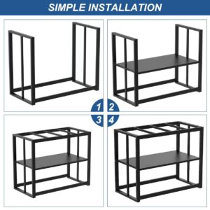 WSYFC Fish Tank Stand Metal Aquarium Stand Black 40 Gallon Aquarium Turtle Tank Double Layer with Storage Weight Capacity 660lbs 36.5" x 18.5" x 29.5" Breeder Reptile Tank Stand