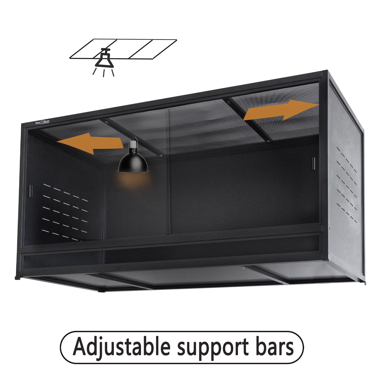 PVC Reptile Enclosure 48"x24"x24"Reptile Terrarium 120 Gallon Large Tank for Bearded Dragon Lizard Snake, Wide Breeding Lounge Vivarium Area with Sliding Doors Lock (2pcs-Black Panels)