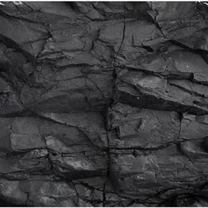 AWERT 60x24 inches Stone Aquarium Background Black Rock Fish Tank Background Rocky Terrarium Background Durable Polyester Background