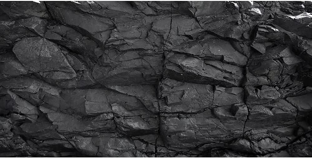 AWERT 60x24 inches Stone Aquarium Background Black Rock Fish Tank Background Rocky Terrarium Background Durable Polyester Background