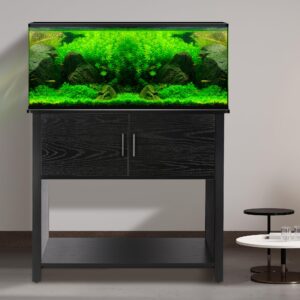 tolead aquarium stand with cabinet, 40-50 gallon fish tank stand, turtle reptile terrariums stand, metal frame 990 pounds load capacity, 18.9" d x 36.6" w x 32" h