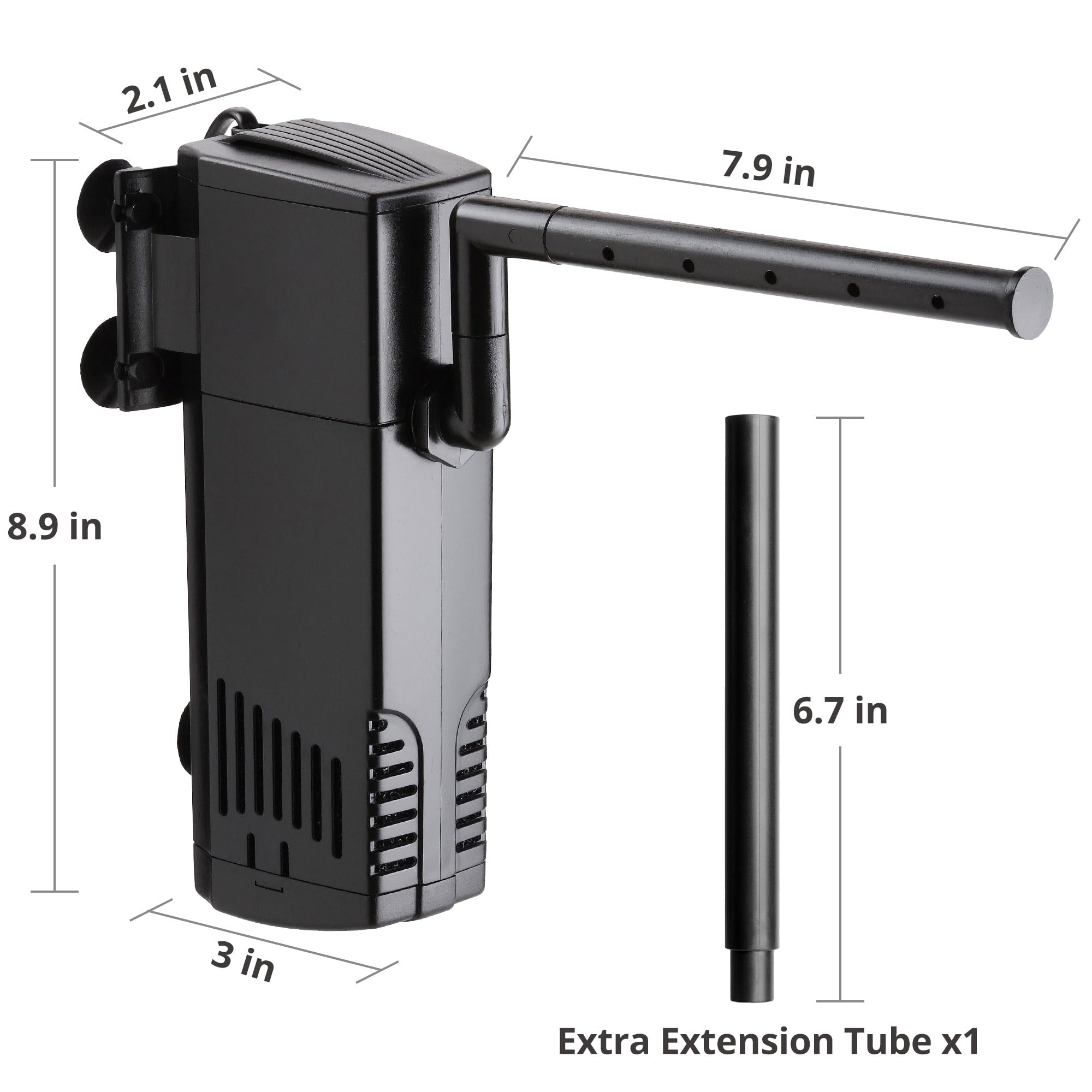 NICREW Aquarium Internal Filter, Submersible Power Filter for Fish Tanks 40-66 Gallon, 264 GPH