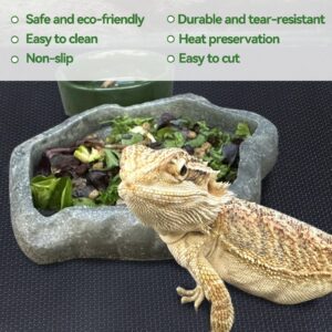 MEWTOGO Reptile Carpet, Bearded Dragon Tank Accessories, Reptile Terrarium Carpet Substrate, Non-Adhesive Durable Reptile Mat for Leopard Gecko Lizard Snake Tortoise, 17'' x 39''