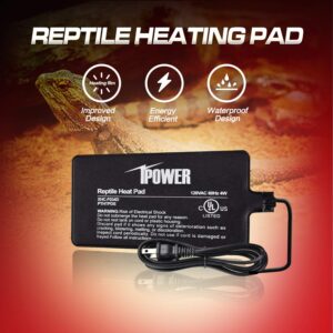 iPower Reptile Heat Pad 4W/8W/16W/24W Under Tank Terrarium Warmer Heating Mat and Digital Thermostat Controller for Turtles Lizards Frogs and Other Small Animals, Multi Sizes