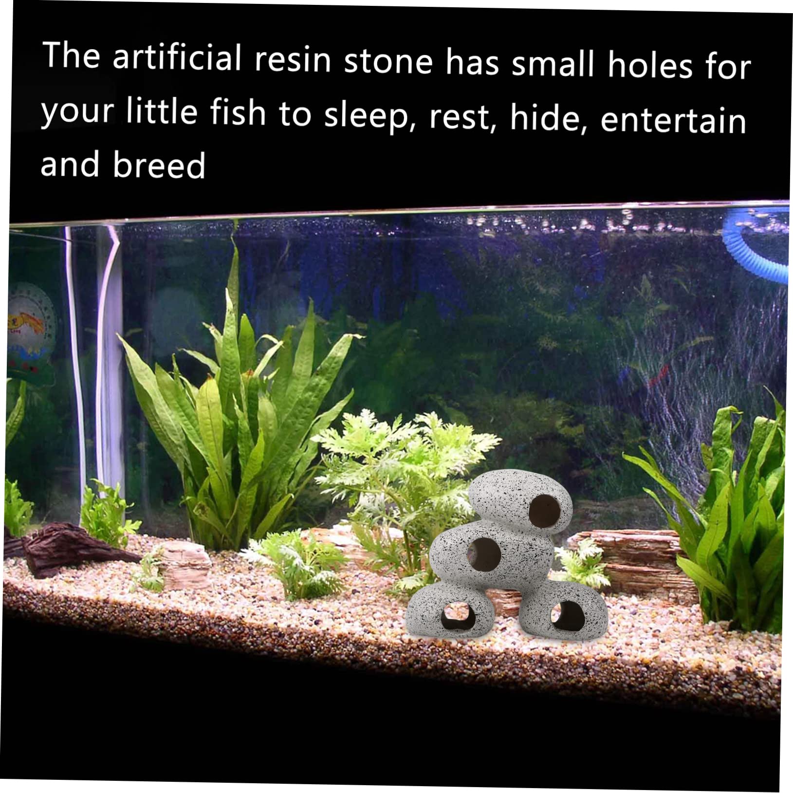 MARMERDO 1pc Simulated Clay Pot Fish Aquarium Decor Fish Shelter Fish Landscape Accessories Aquarium Stone Cave Fish Tank Habitat Resin Stone Aquarium Habitat Fish Tank Stone