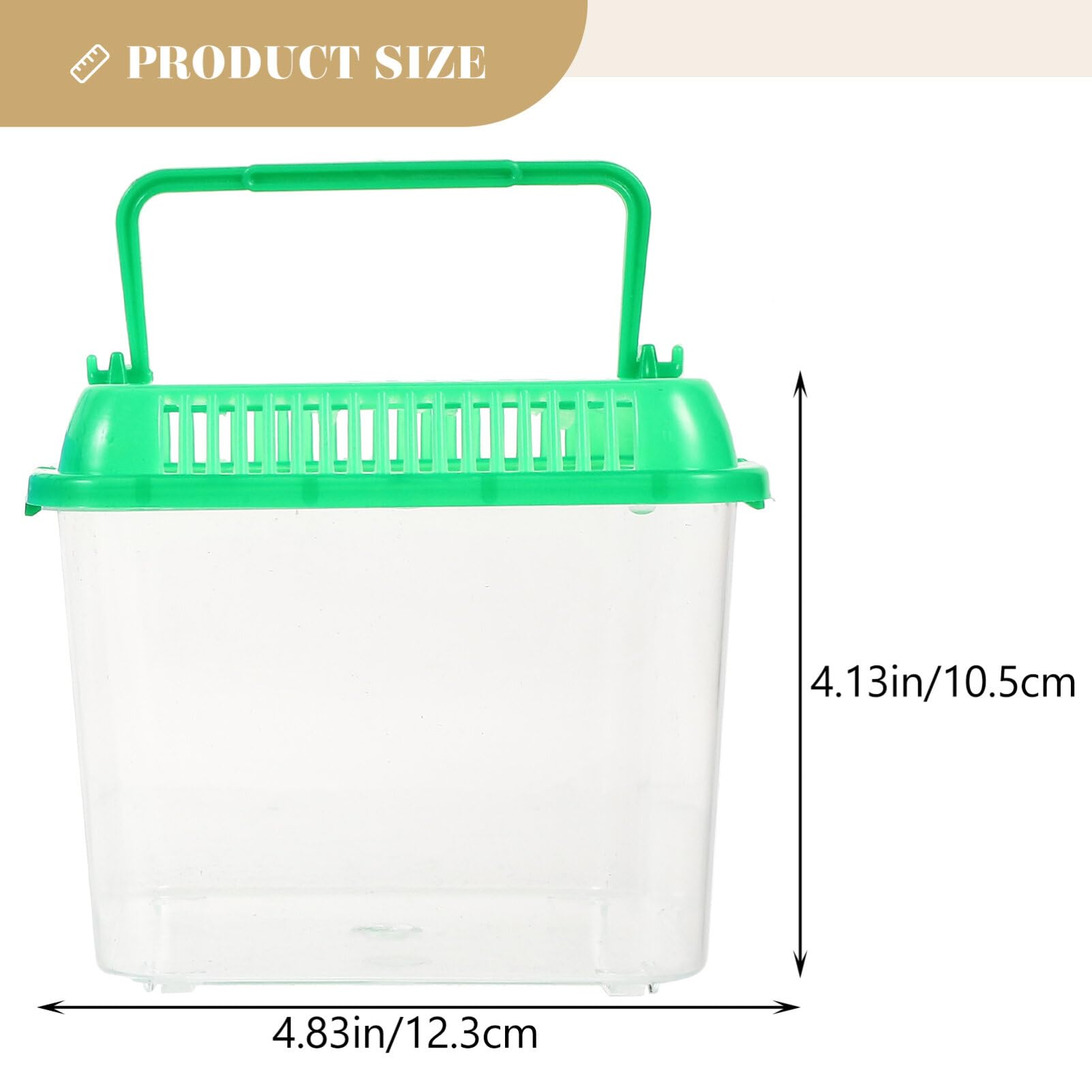 Clear Case 1pc Reptile Feeding Terrarium Pet Portable Small Reptile Cage Fish Tank Handheld Small Pet Box Transparent Tortoise Tank Breeding Case(Random Color) Containers with Lids