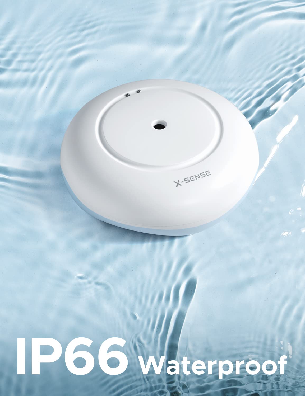 X-Sense Water Leak Detector, Water Sensor Alarm, Mini Water Detector Alarm with 110 dB Audio Alarm, Battery-Powered, Water Alarms for Basements, Sinks, Tanks, Pools, Model WS01